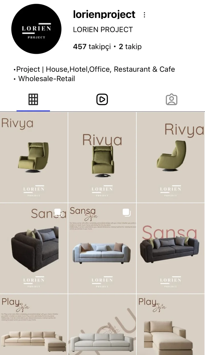 Proje & Toptan Instagram profili — @lorienproject