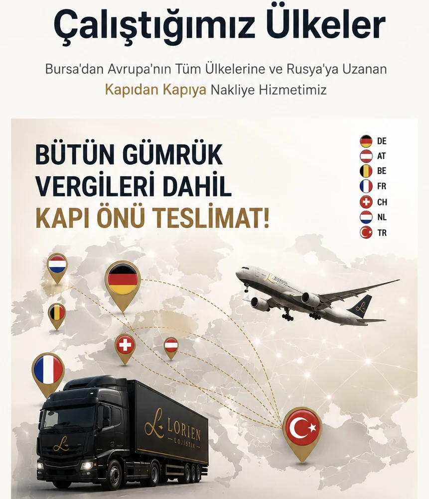 Bütün gümrük vergileri dahil kapı önü teslimat — Almanya, Avusturya, Belçika, Fransa, İsviçre, Hollanda