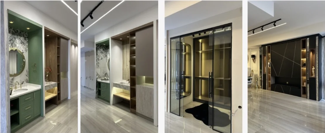 Banyo dolabı, vestiyer ve TV duvarı